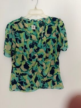 CAbi short sleeve print top